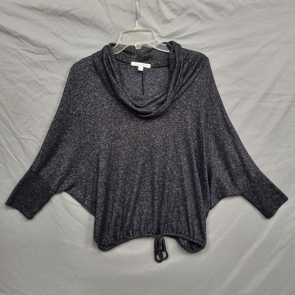 Green Envelope White/Black Marled Soft Knit Top Womens Size L USA